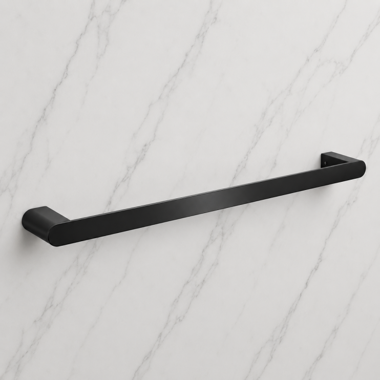 Abode Uno 60 cm Single Towel Rail - Matt Black