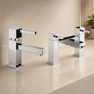 Abode Zeal Bathroom Chrome Tap Pack Offer (Basin Mixer & Bath/Shower Mixer) 