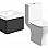 Cosmos 500mm Basin Unit & Rimless Close Coupled WC Pack - Matt Black