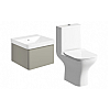 Cosmos 500mm Basin Unit & Rimless Close Coupled WC Pack - Matt Latte