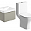 Cosmos 500mm Basin Unit & Rimless Close Coupled WC Pack - Matt Latte
