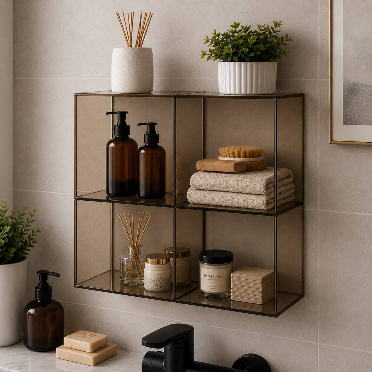 Origins Living Pier Glass 4 Box Shelf Square - Bronze B008523