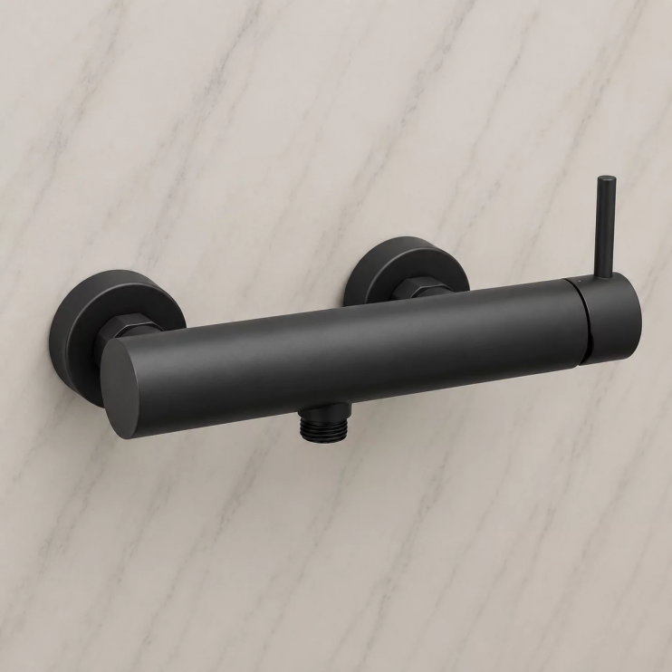 Vema Maira Black Wall Mounted Single Outlet Shower Mixer