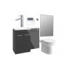 Venosa 1000mm Furniture & BTW WC Pack - Anthracite Gloss (LH)
