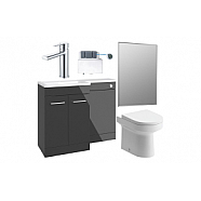 Venosa 1000mm Furniture & BTW WC Pack - Anthracite Gloss (LH)