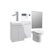 Venosa 1000mm Furniture & BTW WC Pack - Grey Gloss (LH)