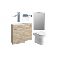 Venosa 1000mm Furniture & BTW WC Pack - Oak (LH)