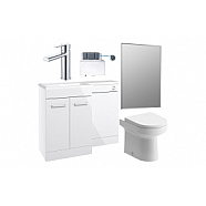 Venosa 1000mm Furniture & BTW WC Pack - White Gloss (LH)