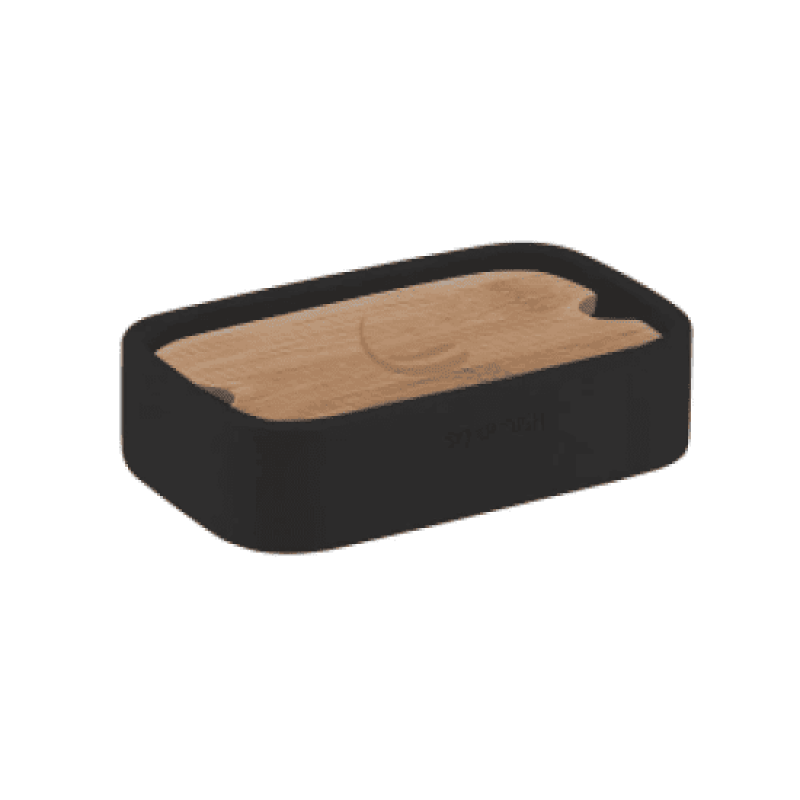 Origins Living Ninfea Soap Dish - Black/Bamboo Bathroom Accessory 