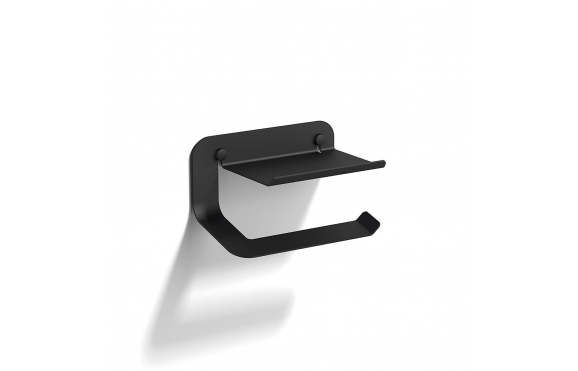 Origins Living Quick Toilet Roll Holder with Shelf - Black 185252