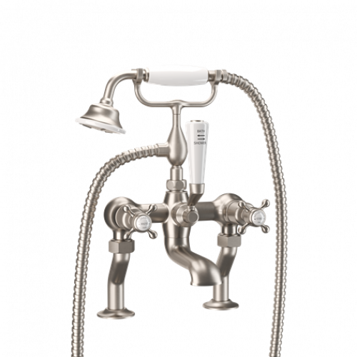 Crosswater Belgravia Crosshead Bath Shower Mixer With Kit Brushed Nickel