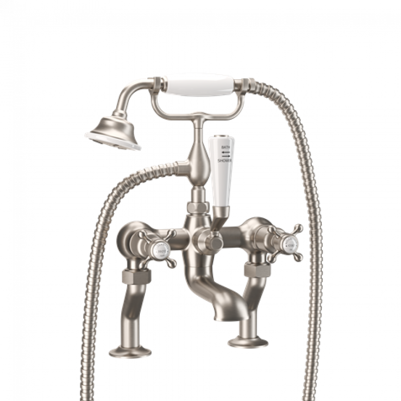 Crosswater Belgravia Crosshead Bath Shower Mixer With Kit Brushed Nickel