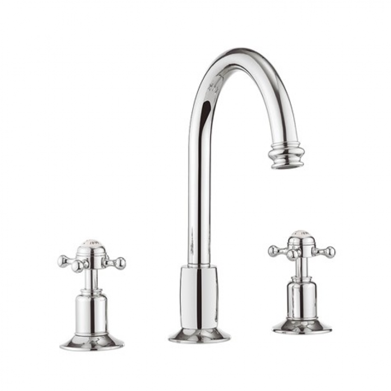 Crosswater Belgravia Crosshead Basin 3 Hole Set Chrome
