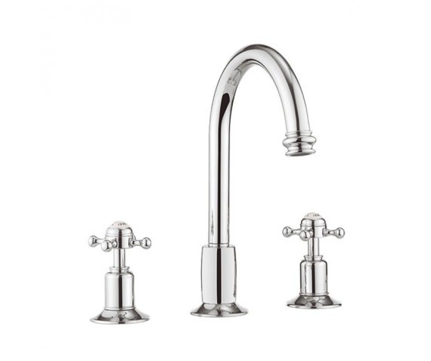 Crosswater Belgravia Crosshead Basin 3 Hole Set Chrome