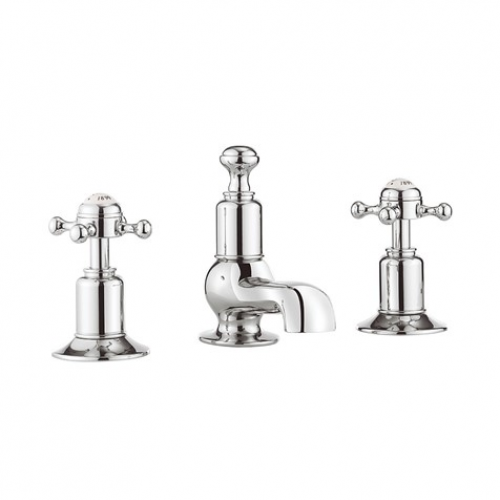 Crosswater Belgravia Crosshead Basin 3 Hole Set Deck Mounted Chrome