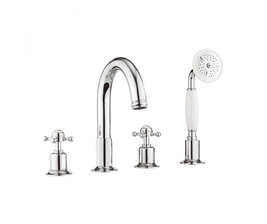 Crosswater Belgravia Crosshead Bath 4 Hole Set with Kit Chrome