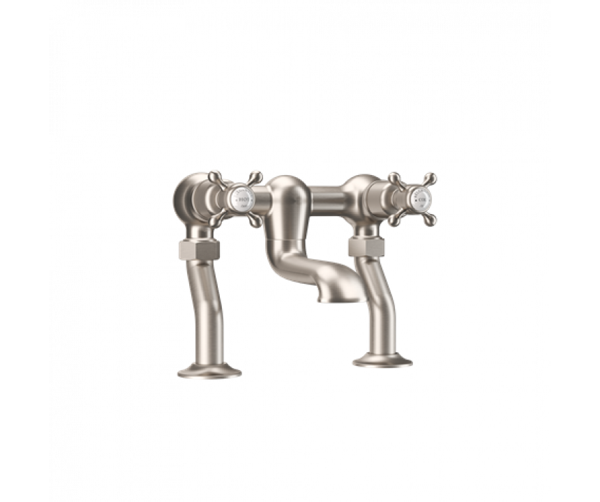 Crosswater Belgravia Crosshead Bath Filler Brushed Nickel