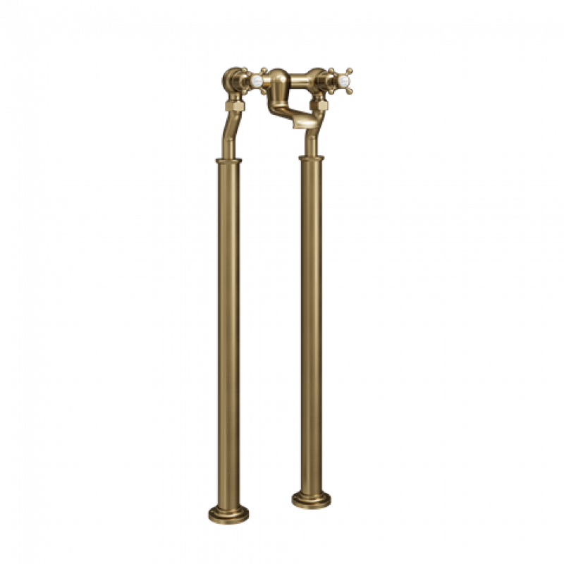 Crosswater Belgravia Crosshead Bath Filler with Legs Brushed Brass
