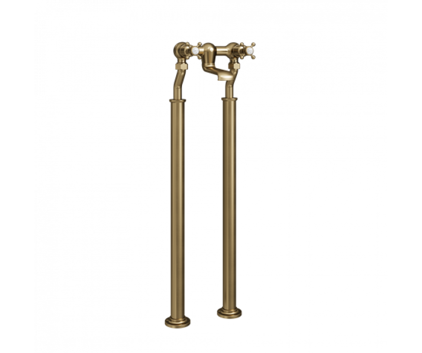 Crosswater Belgravia Crosshead Bath Filler with Legs Brushed Brass