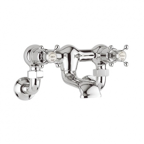 Crosswater Belgravia Crosshead Bath Filler with Wall Unions Chrome