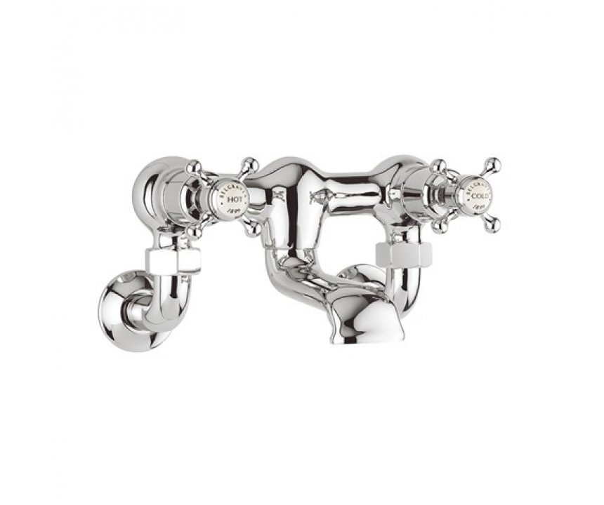 Crosswater Belgravia Crosshead Bath Filler with Wall Unions Chrome