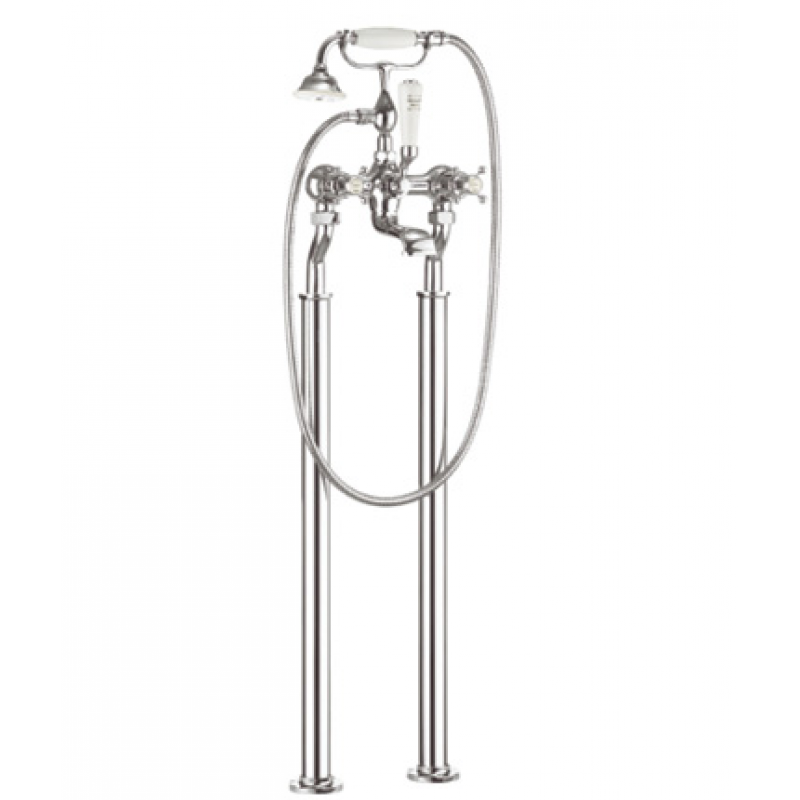 Crosswater Belgravia Crosshead Bath Shower Mixer with Kit & Legs Brushed Brass