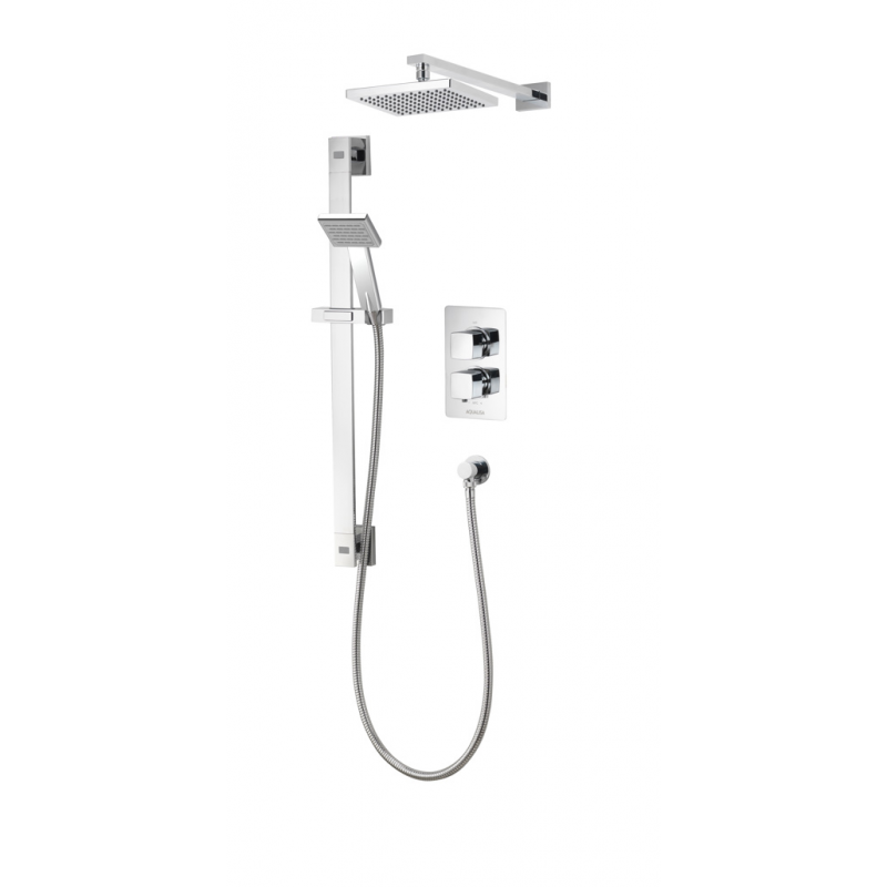 Aqualisa AQ Square Concealed Thermostatic Mixer with Dual Outlet - Chrome