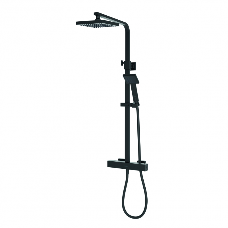 Aqualisa AQ Square Shower Column with Cool Touch for HP/Combi use - Matt Black