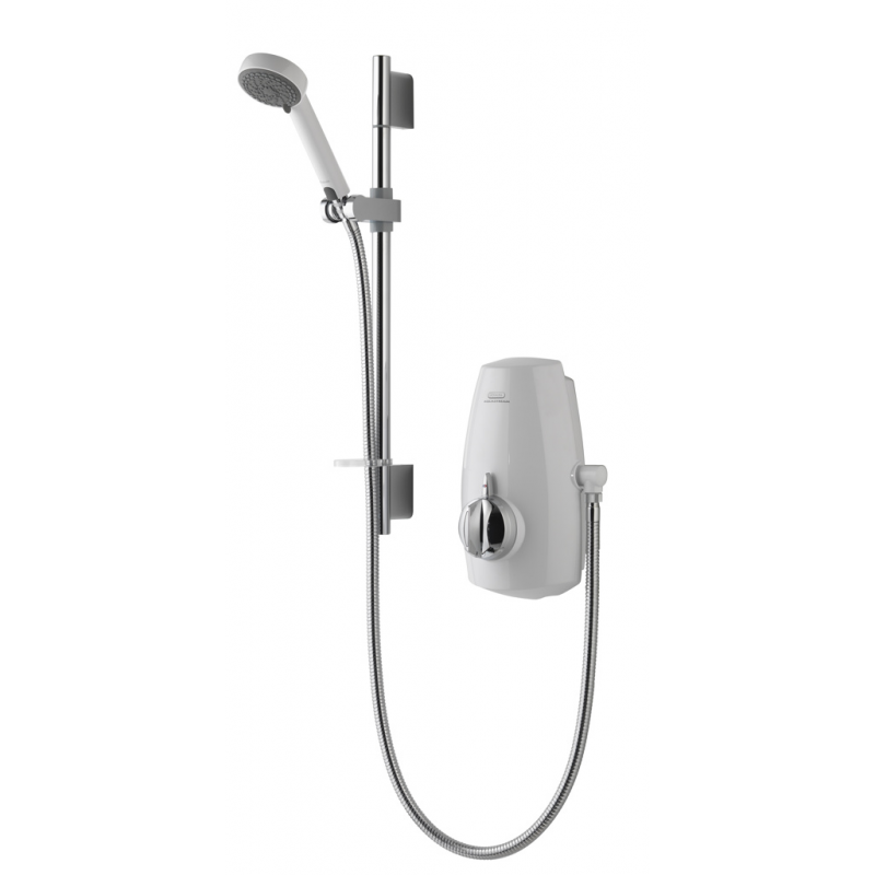 Aqualisa Aquastream Power Shower with Adjustable Head - White/Chrome