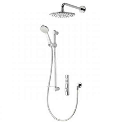 Aqualisa iSystem 23 Smart Dual Outlet with Adjustable Head & Wall Fixed Drencher (HP/Combi) - Chrome