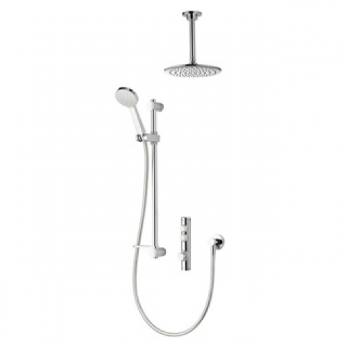 Aqualisa iSystem 23 Smart Dual Outlet with Ceiling Head & Riser Rail (Gravity) - Chrome