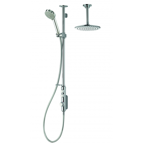 iSystem 23 Smart Exposed Shower, Riser Rail with Adjustable Head & Ceiling Head (Gravity) - Chrome
