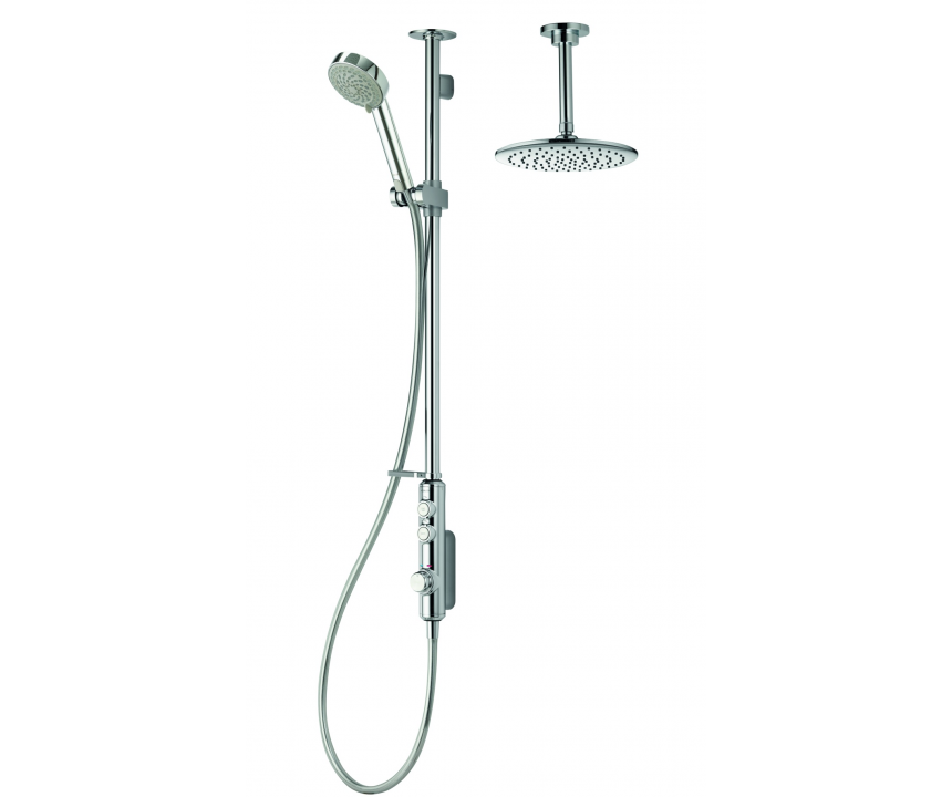 iSystem 23 Smart Exposed Shower, Riser Rail with Adjustable Head & Ceiling Head (Gravity) - Chrome