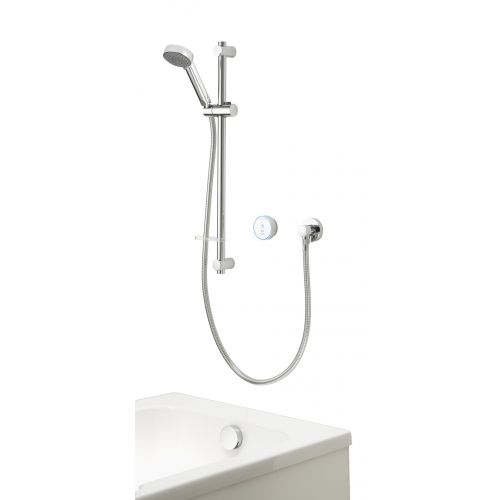 Aqualisa Quartz 23 Blue Divert Concealed with Bath Overflow - Gravity - Chrome