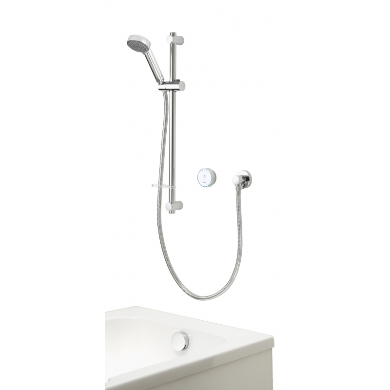 Aqualisa Quartz 23 Blue Divert Concealed with Bath Overflow - Gravity - Chrome