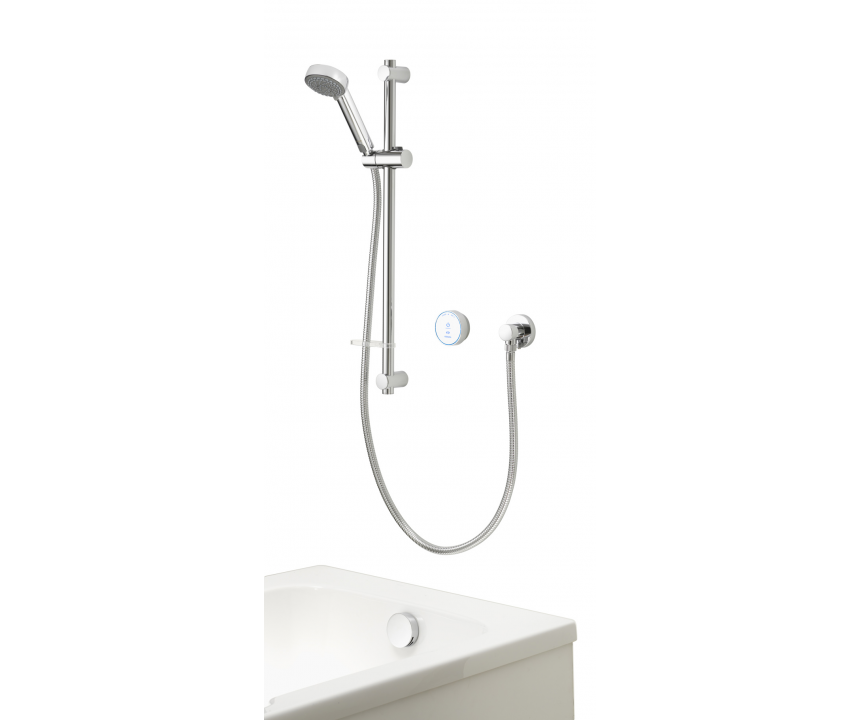 Aqualisa Quartz 23 Blue Divert Concealed with Bath Overflow - Gravity - Chrome