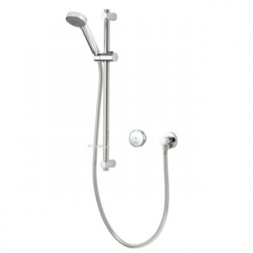Aqualisa Quartz 23 Blue Smart Concealed with 90mm Adjustable Head & Riser Rail  (Gravity) - Chrome