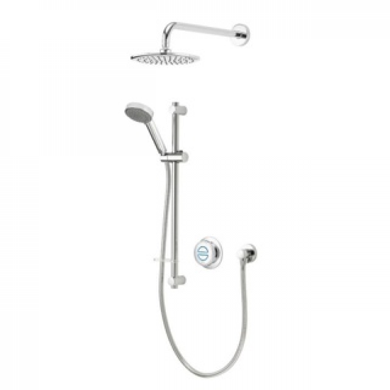 Aqualisa Quartz 23 Classic Divert Concealed Valve with Riser Rail Kit , Wall Arm & Head - Gravity