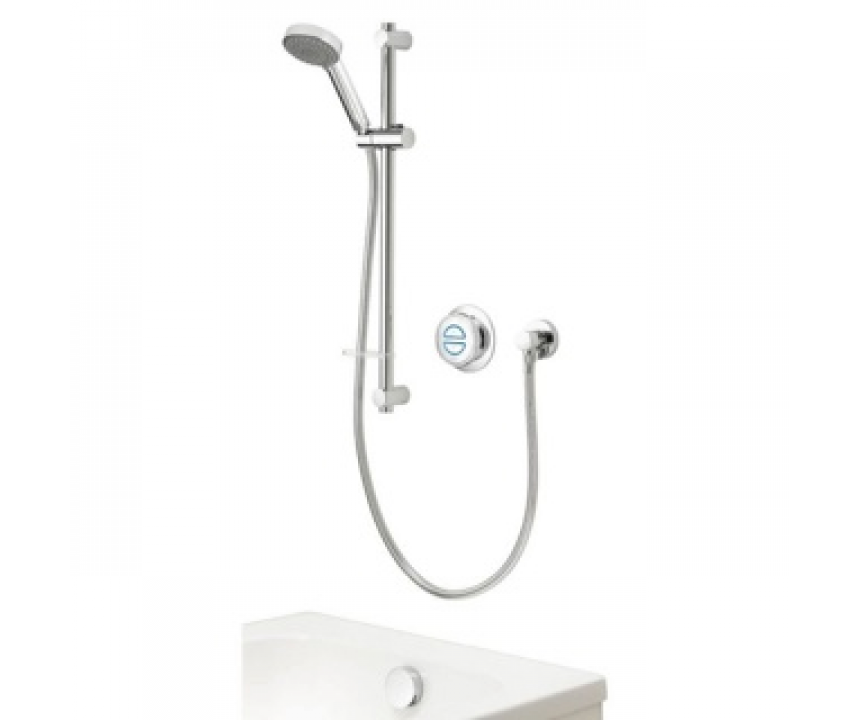 Aqualisa Quartz 23 Classic Divert Concealed Valve, Bath O-Flow Filler & Riser Kit - HP/Combi -Chrome