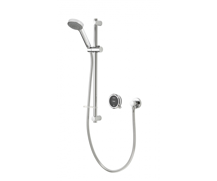 Aqualisa Quartz Touch 23 Concealed Valve with Riser Kit & Adjustable Head (Gravity) - Chrome