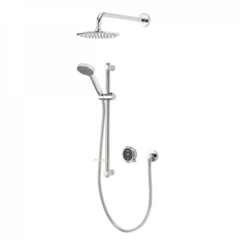Quartz Touch 23 Divert Concealed, Riser Rail Kit & Fixed Head with Wall Arm (HP/Combi) - Chrome