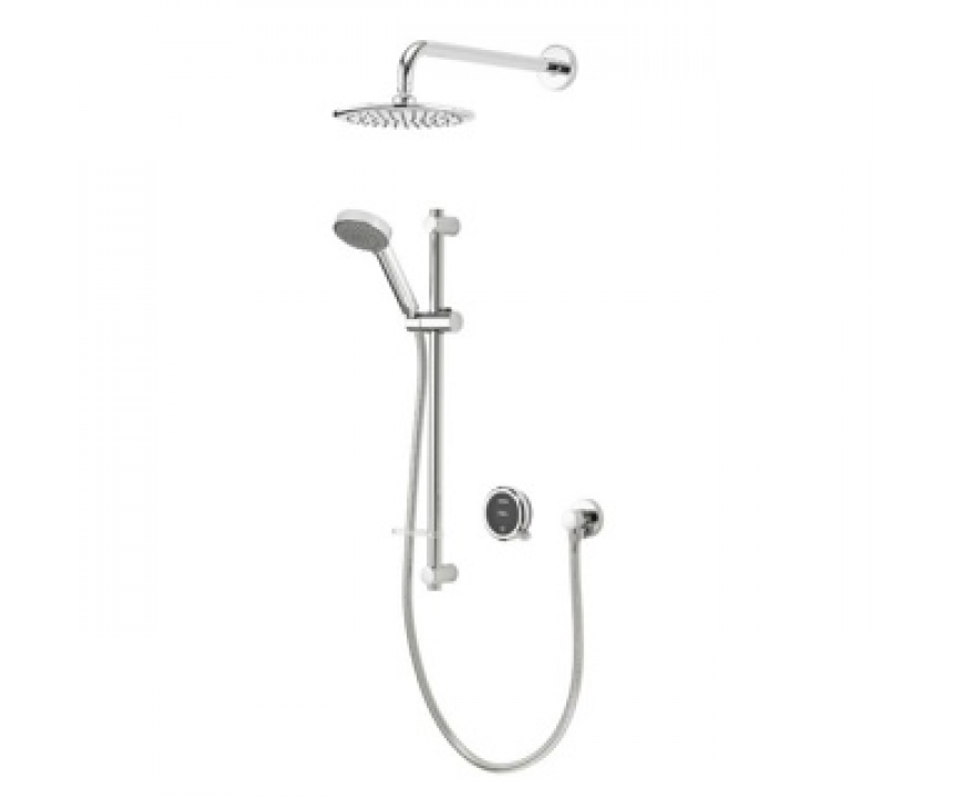 Quartz Touch 23 Divert Concealed, Riser Rail Kit & Fixed Head with Wall Arm (HP/Combi) - Chrome