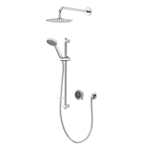 Quartz Touch Divert Concealed with Riser Rail Kit, Fixed Head & Wall Arm (Gravity) - Chrome