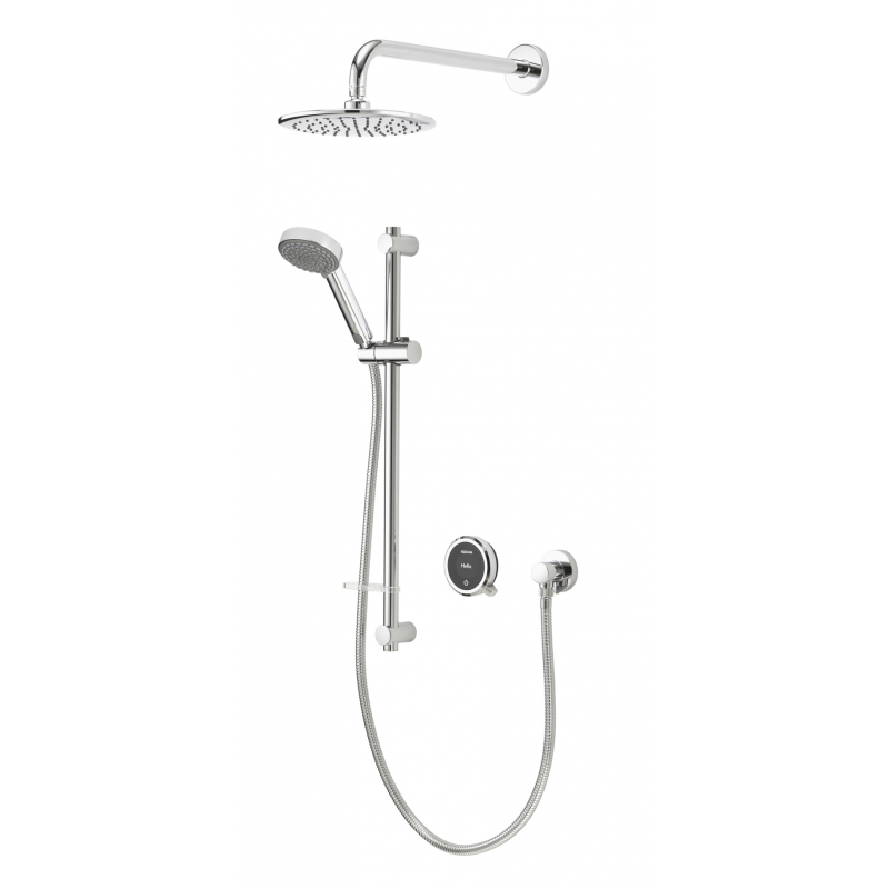 Quartz Touch Divert Concealed with Riser Rail Kit, Fixed Head & Wall Arm (Gravity) - Chrome