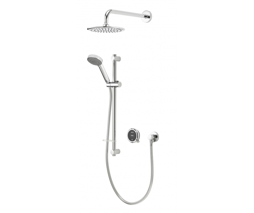 Quartz Touch Divert Concealed with Riser Rail Kit, Fixed Head & Wall Arm (Gravity) - Chrome