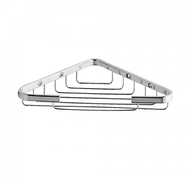 Origins Living Dakota Corner Basket - Chrome 2480-13 Wire Shower Baskets 2480-13 Origins Living Dakota Corner Basket - Chrome 2480-13