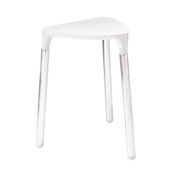 Origins Living Yannis Stool - White/Chrome 2172-02