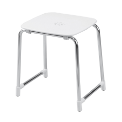 Origins Living Prima Classe Bathroom Stool - White/Chrome 6072-23