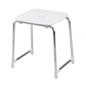 Origins Living Prima Classe Bathroom Stool - White/Chrome 6072-23