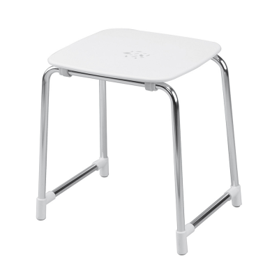 Origins Living Prima Classe Bathroom Stool - White/Chrome 6072-23